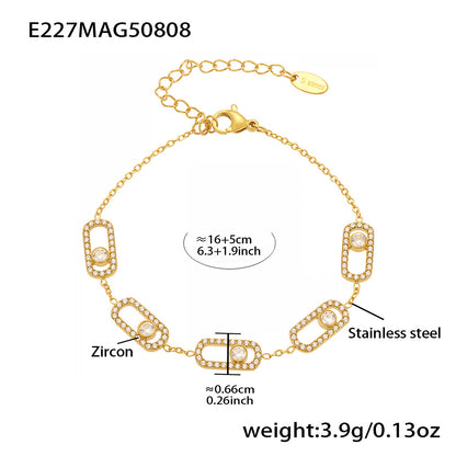 B廠【E524】歐美鑲鑽惡魔之眼多吊墜手鍊不銹鋼鍍18k真金秋季百搭飾品 25.08-3