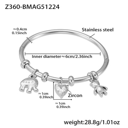 B廠【Z086】不鏽鋼5A鋯石幾何形手鐲鍍18k真金多手環組合 跨國時尚百搭首飾
 26.01-1