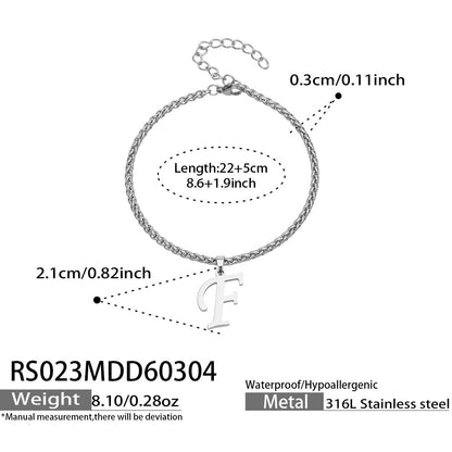 B廠【RS023】ins小眾時尚設計新款26字吊墜腳鍊不銹鋼材質歐美個性簡約腳飾
 26.03-2