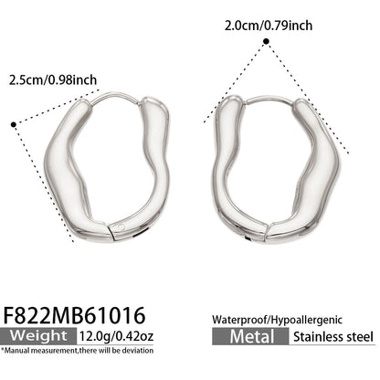 B廠【F822】ins風時尚不規則異形耳扣不鏽鋼小眾輕奢耳環
 26.10-4