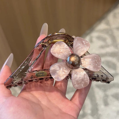 C廠【X608】花朵三角抓夾女高級感巨好看鯊魚夾子2026新款盤夾大號夾飾
 26.07-5