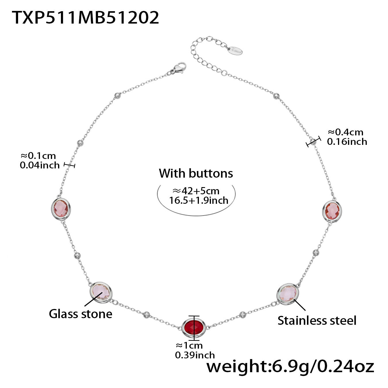 B廠【TXP511】不鏽鋼幾何橢圓切面玻璃石包邊項鍊手鍊耳環組鍍18k金跨國首飾
 25.12-2