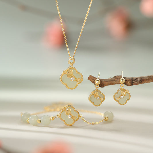 D廠【YC2030N】原創純銀S925何其有幸銀杏葉項鍊溫柔輕奢個性耳環小眾手鍊
 25.12-1