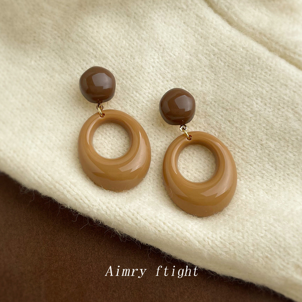 C廠【7032】美拉德風文藝復古幾何秋冬爆款高級感港風耳飾新款耳環飾品女
 25.11-1