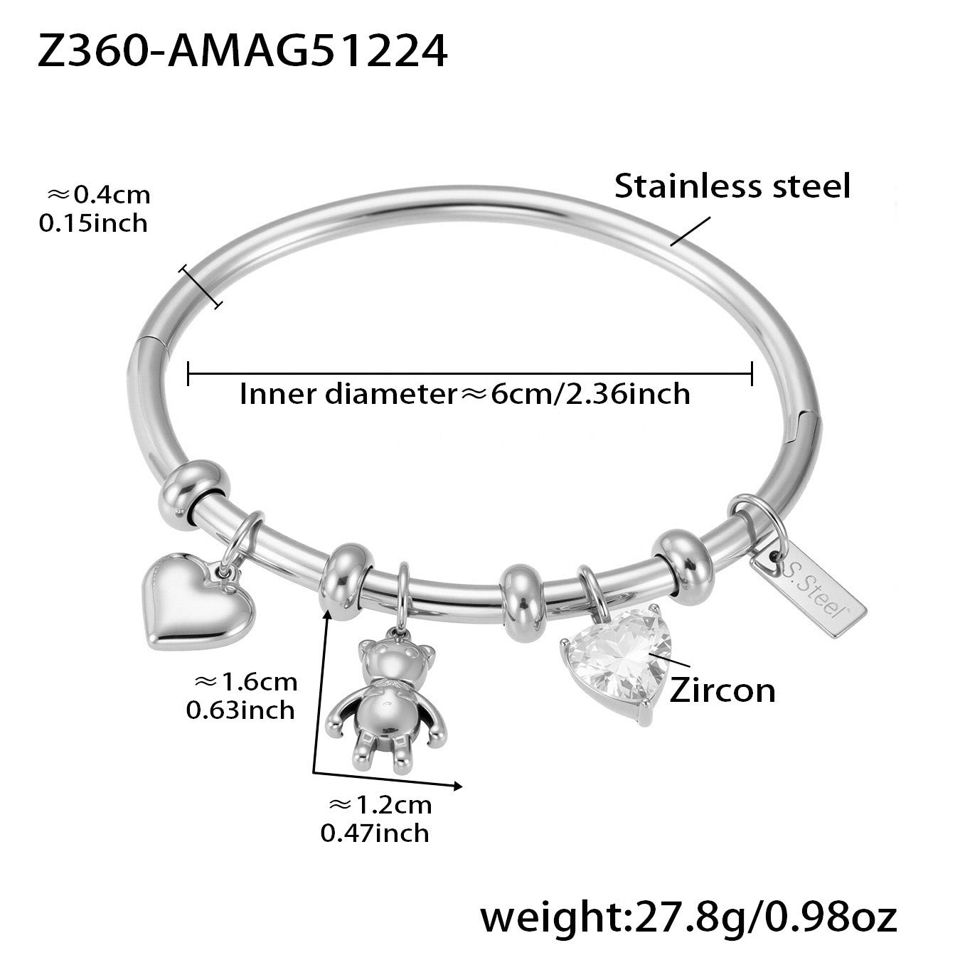 B廠【Z086】不鏽鋼5A鋯石幾何形手鐲鍍18k真金多手環組合 跨國時尚百搭首飾
 26.01-1