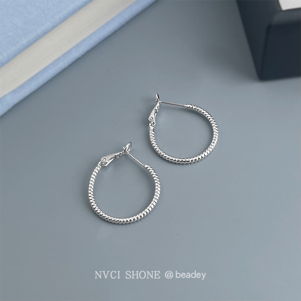 A廠【7165】時尚個性冷淡風大耳圈圓圈銀針高級感通勤百搭耳環
 25.11-4