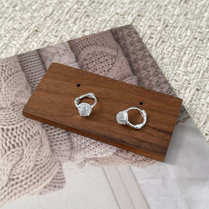 E廠【XDQ10652E】韓版簡約S925純銀仿貓眼石耳環女ins冷淡風耳環清冷感耳飾品
 26.01-1