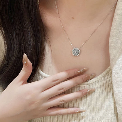 E廠【XDQ1854N】S925純銀新中式天然翡翠花朵項鍊女輕奢精緻感鎖骨鏈
 25.11-4