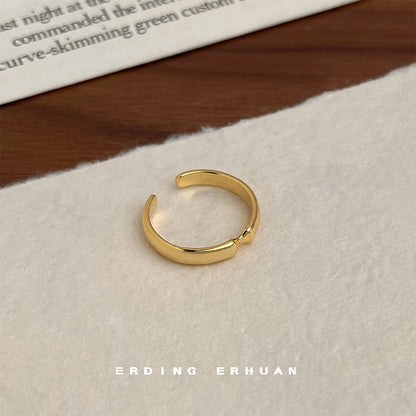 A廠【5880】時尚高級感開口可調電鍍18K真金保色戒指簡約光面通勤手飾 25.05-4