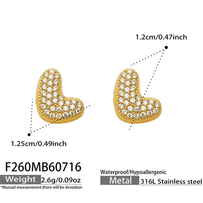 B廠【F260】新款熱銷鋯石26個英文字母不銹鋼鍍18k金 歐美輕奢女飾品耳環
 26.07-4