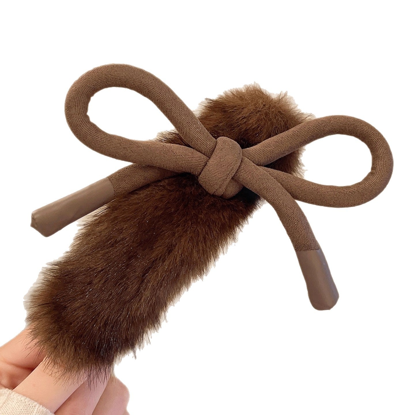 C廠【Y933】氣質蝴蝶結毛絨鴨嘴夾髮夾女大號抓夾2025新款高端後腦勺一字頭飾
 25.12-3「C廠-單筆結帳需滿，NT$500出貨(不含運費)」