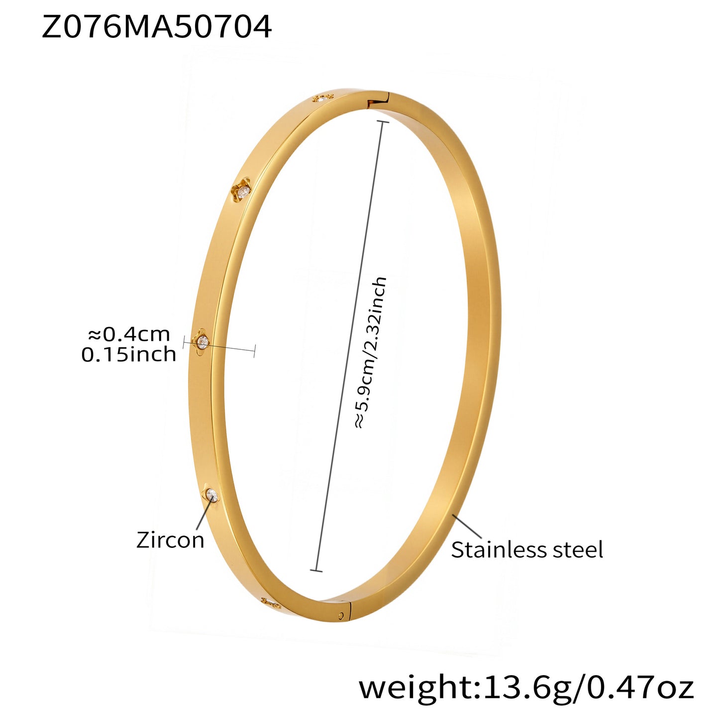 B廠【Z122】ins小眾設計感不鏽鋼幾何素圈鑲鋯石手鐲跨國時尚手環組合 25.07-2