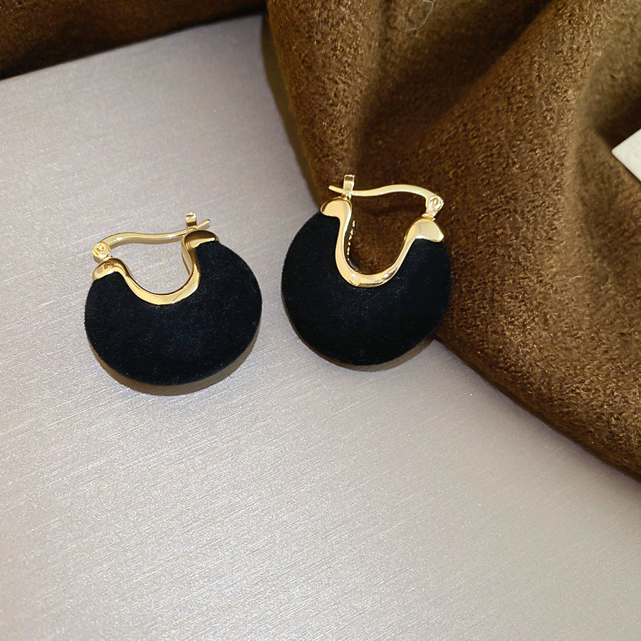 A廠【HE29207】秋冬新款植絨圓形U型耳扣輕奢高級感耳環復古氣質百搭耳環耳飾女
 25.11-1