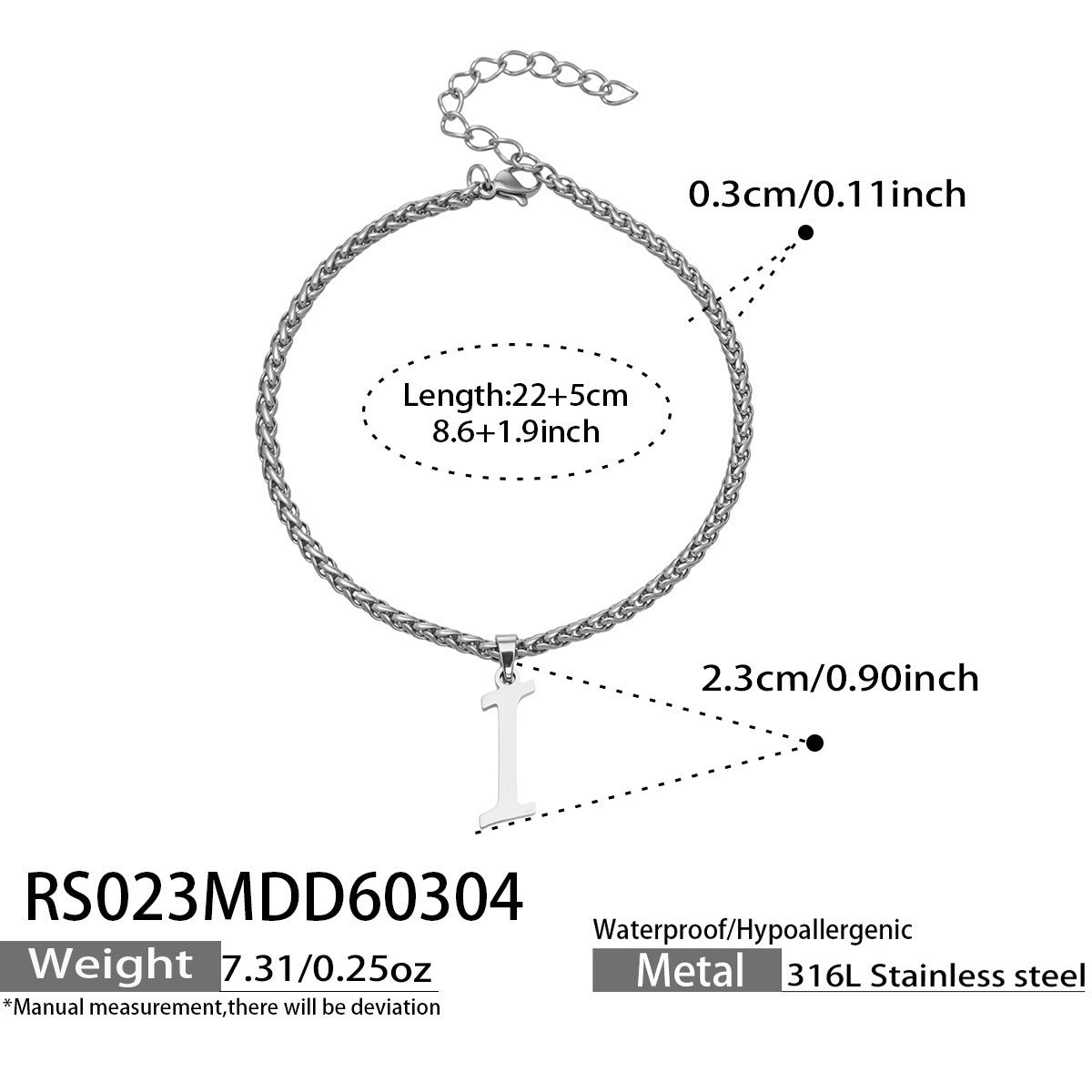 B廠【RS023】ins小眾時尚設計新款26字吊墜腳鍊不銹鋼材質歐美個性簡約腳飾
 26.03-2