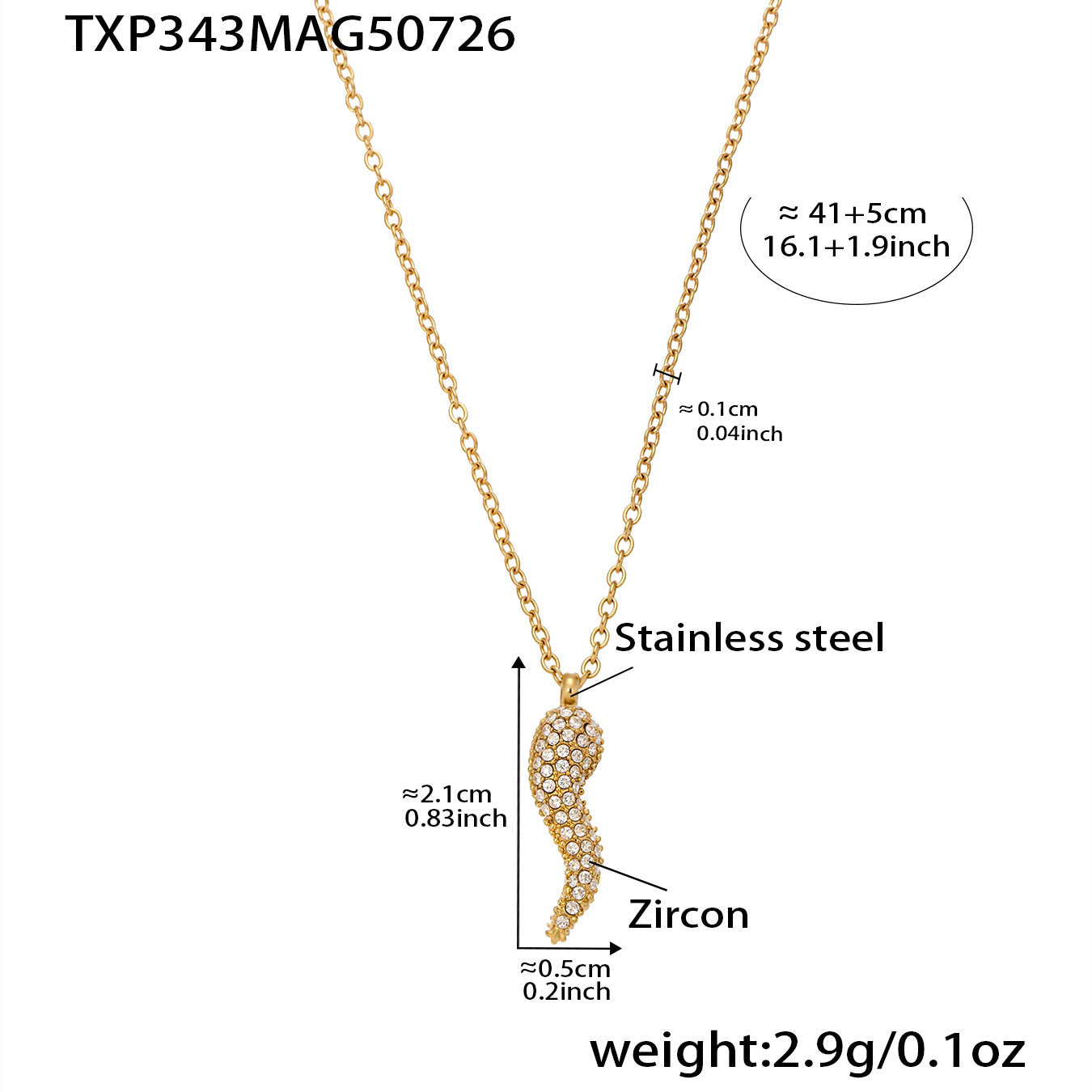 B廠【TXP342】全新中式飾品不銹鋼5A鋯石小辣椒狗骨頭個性雙層項鍊手鍊套裝 25.08-1