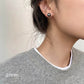 F廠【DQ11228E】復古輕奢圓形深灰色仿珍珠耳環女S925純銀精緻氣質秋冬耳飾潮
 25.10-1