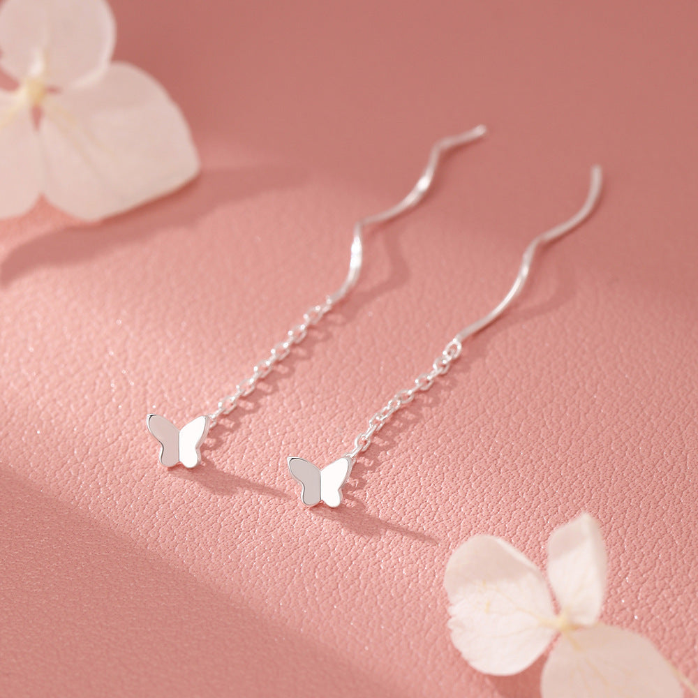 D廠【YC2871E】足銀S999蝴蝶耳線新款精緻韓風簡約養耳洞小眾百搭個性耳飾
 26.02-4