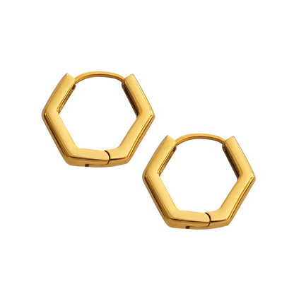 B廠【F062】歐美ins小眾設計感菱形多邊形耳環不鏽鋼材質簡約個性時尚耳環女
 26.01-2