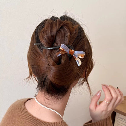 C廠【X132】蝴蝶結扭扭夾髮夾女款2026新款韓系高級感夾後腦勺盤髮髮卡髮飾
 26.04-3
