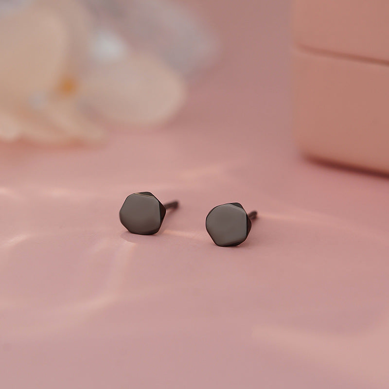 E廠【YC2078E】S999足銀簡約稜形耳環女輕奢極簡幾何冷淡風百搭高級感耳飾品 25.04-3
