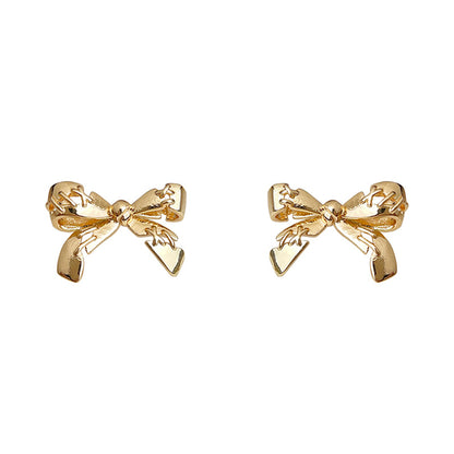 A廠【6653】設計師~原始縫合裂痕蝴蝶結925銀針鍍14K個性ins創意耳環耳飾
 25.08-5