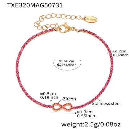 B廠【TXP320】不鏽鋼5A鋯石2mm迷你爪鑽鏈8字耳環手鍊項鍊首飾組不掉色 25.08-2