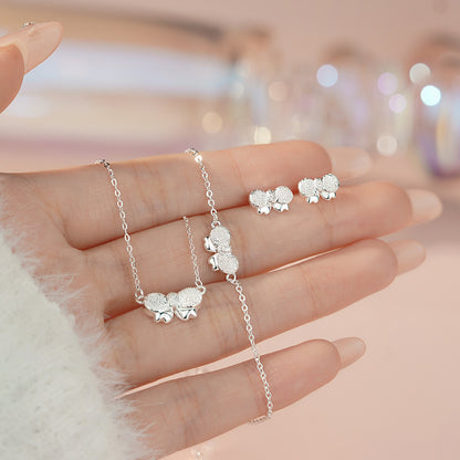 D廠【YC0350N】原創S999足銀閃萌蝴蝶結飾品套裝女可愛溫柔公主日常 25.04-2