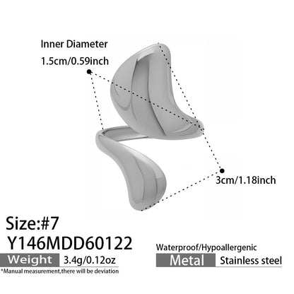 B廠【Y144】跨國小眾高級感輕奢幾何開口指環不銹鋼鍍金ins個性設計百搭戒指
 26.01-4