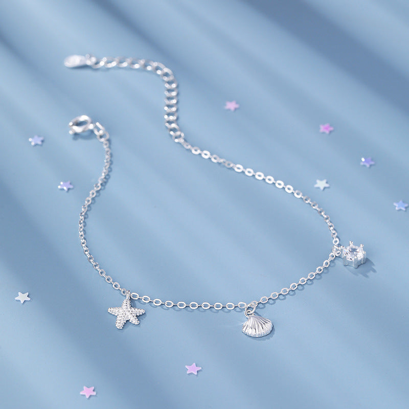 D廠【YC4223SL】足銀S999少女心海星貝殼手鍊女溫柔甜美精緻簡約可愛小眾手鍊
 26.03-2