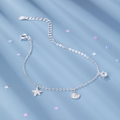 D廠【YC4223SL】足銀S999少女心海星貝殼手鍊女溫柔甜美精緻簡約可愛小眾手鍊
 26.03-2