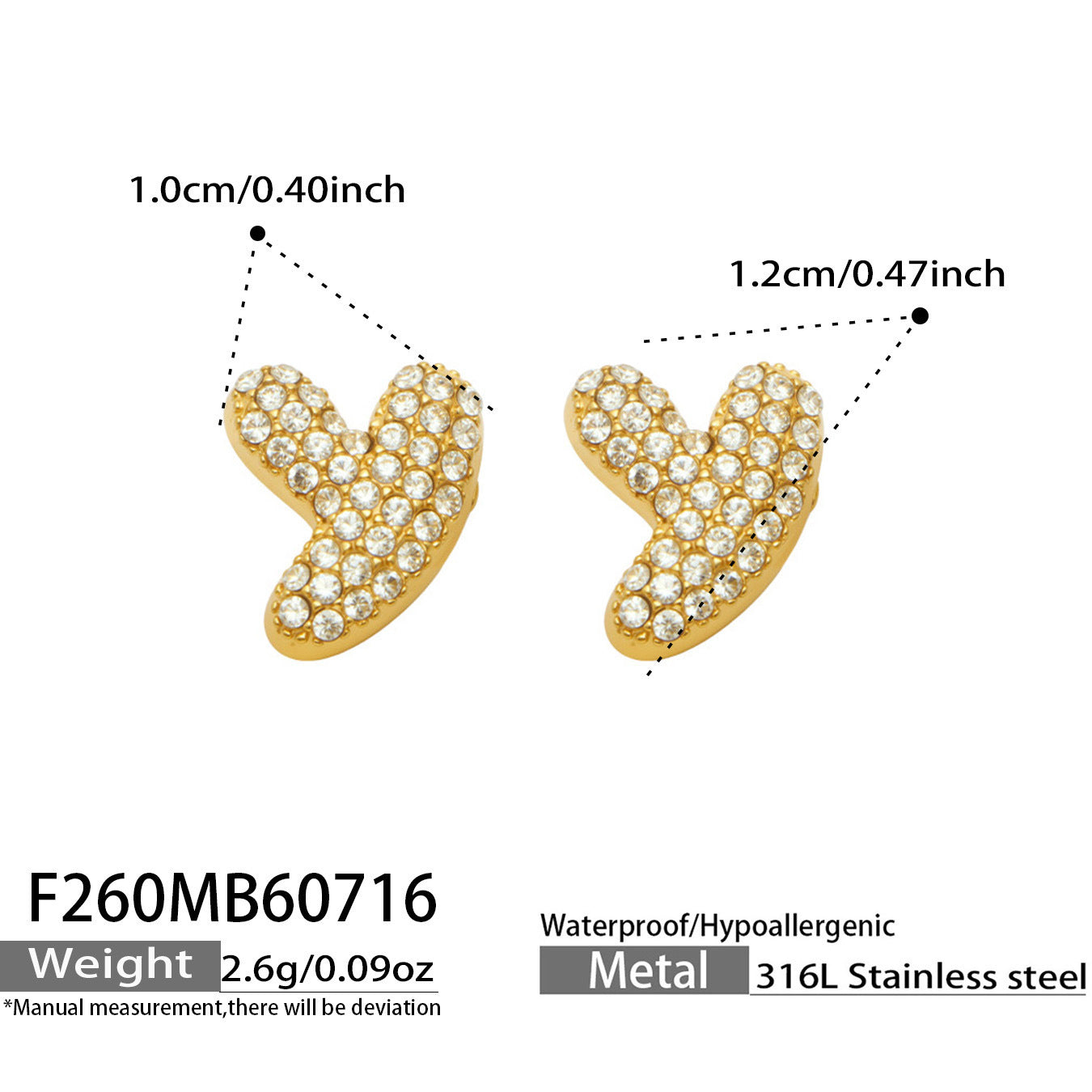 B廠【F260】新款熱銷鋯石26個英文字母不銹鋼鍍18k金 歐美輕奢女飾品耳環
 26.07-4