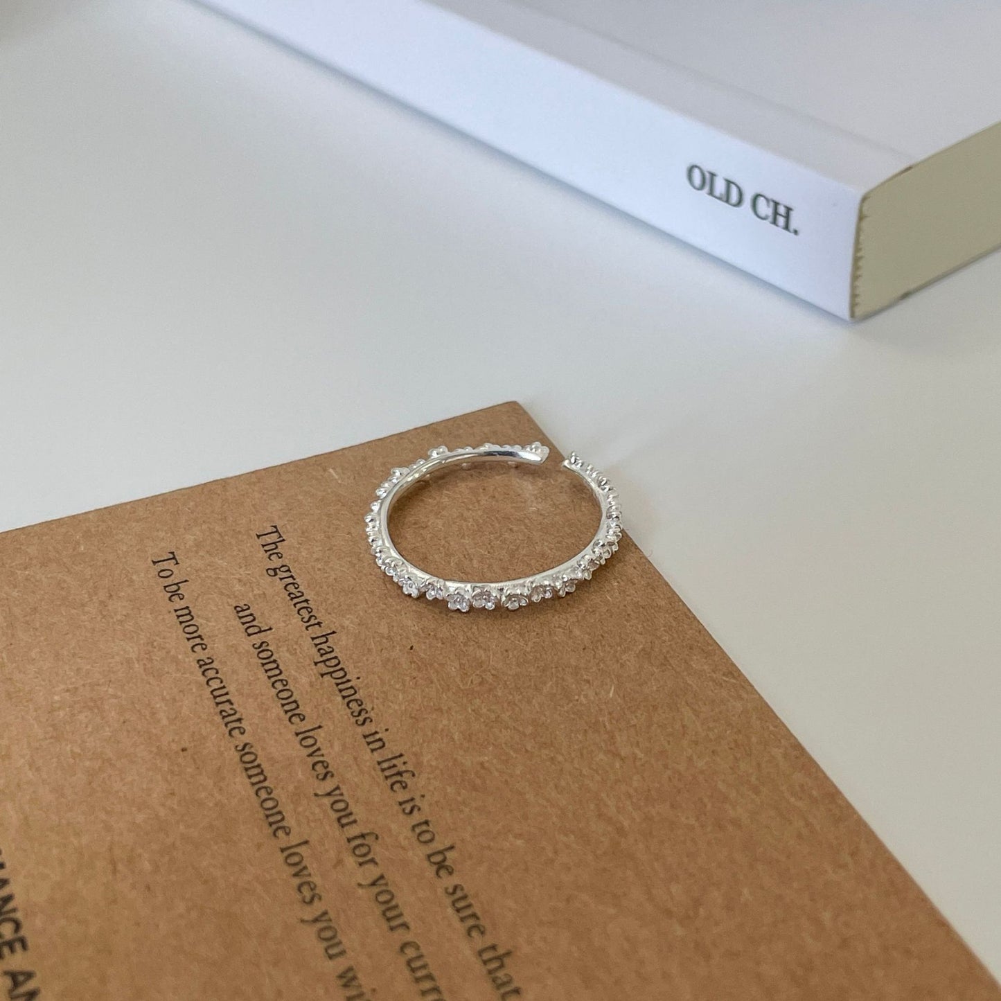 E廠【DQ8565R】S999純銀韓系甜美繁花戒指女簡約小清新花朵百搭疊戴開口指環
 25.10-3