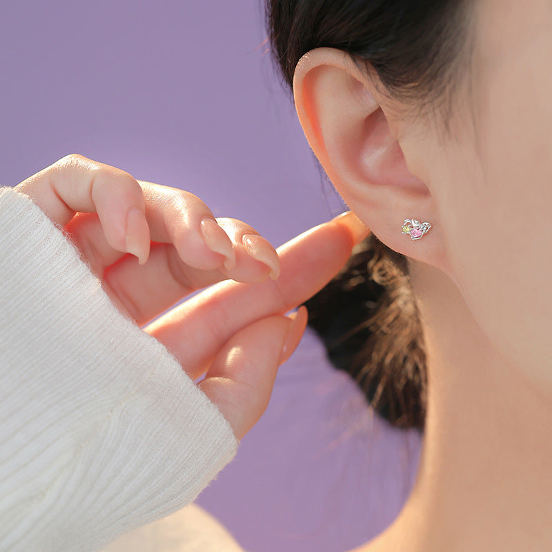 D廠【YC5167E】原創足銀S999元寶彩鋯小馬耳環本命夢幻甜美精緻金路踏寶耳飾
 25.12-3