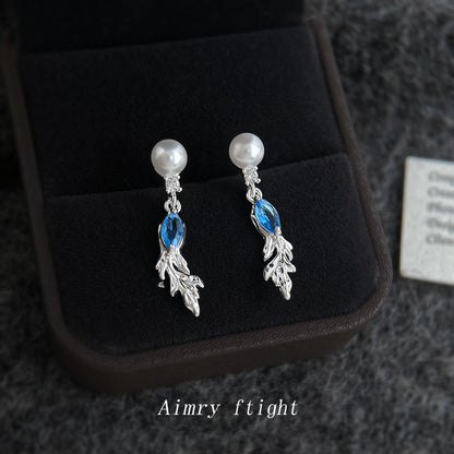 A廠【7374】原創設計時尚高級感海藍寶鋯石金魚耳環簡約風氣質優雅耳環女
 26.01-4