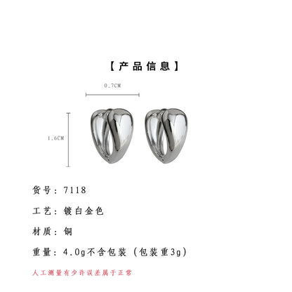 A廠【7118】時尚高級感光面幾何圓形耳圈通勤百搭個性冷淡風新款耳環耳環
 25.12-1