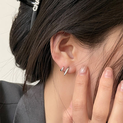 E廠【XDQ10427E】S999純銀冷淡風水滴耳環女ins小眾設計耳環高級感氣質耳飾潮
 26.01-1