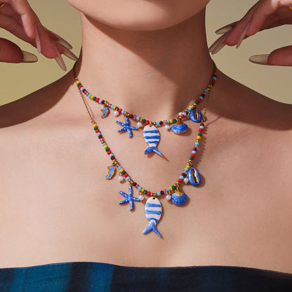 B廠【TXP418】不鏽鋼DIY多配件小丑魚滴油吊墜項鍊手鍊腳鍊腳套組鍍18k真金
 25.10-2