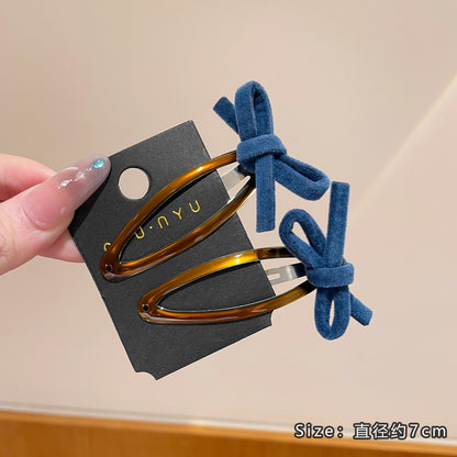 C廠【P64】復古絲絨蝴蝶結側邊bb夾女秋冬2025新款前額碎髮瀏海夾子氣質髮夾
 25.12-2「C廠-單筆結帳需滿，NT$500出貨(不含運費)」