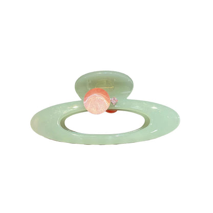 C廠【X5】高品質透綠鏤空橢圓抓夾冰透圓珠盤髮夾新款氣質後腦勺鯊魚夾髮飾
 26.03-2