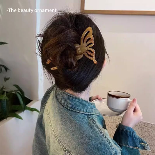 C廠【K541】簡約醋酸蝴蝶髮簪女後腦勺超仙盤髮插梳U型髮夾髮卡氣質髮釵頭飾
 25.12-4「C廠-單筆結帳需滿，NT$500出貨(不含運費)」