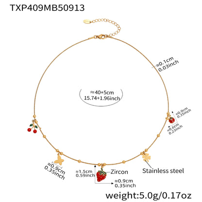 B廠【TXP409】 砝碼彩釉水果元素多吊墜夾珠鍊手工項鍊手鍊鍍18k金不掉色
 25.09-4