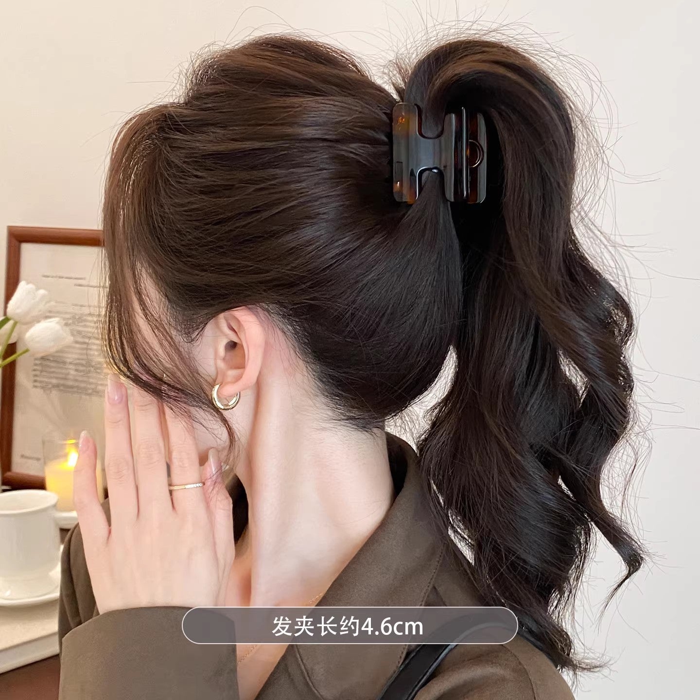 C廠【X131】小號高馬尾H字母抓夾2026高級感髮抓後腦勺半紮髮鯊魚夾髮卡髮飾
 26.04-3