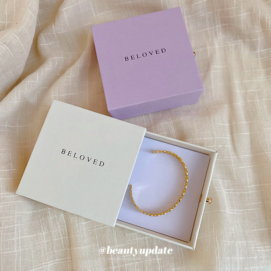 【不含飾品】【AQ365】飾品首飾盒韓繫紋理感包裝戒指盒項鍊珠寶首飾收納盒