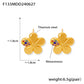 B廠【F133】赫本風時尚簡約個性花朵造型耳飾幾何鑲嵌彩鑽設計感鈦鋼鍍金耳環 24.07-2