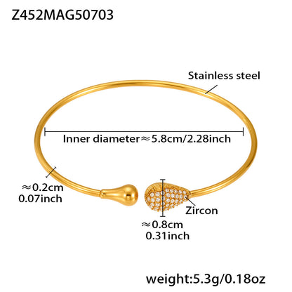 B廠【Z446】不鏽鋼5A鋯石滿鑽八芒星大小雙愛心開口手鐲組合歐美飾品女 25.07-2