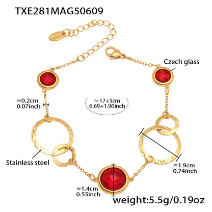 B廠【TXE281】超閃透亮捷克玻璃圓環手鍊精緻高級商品珠寶飾品 25.06-3