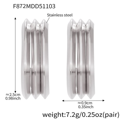 B廠【F753】ins風小眾設計三層愛心耳環不鏽鋼18k鍍金耳環不掉色耳飾
 25.11-1