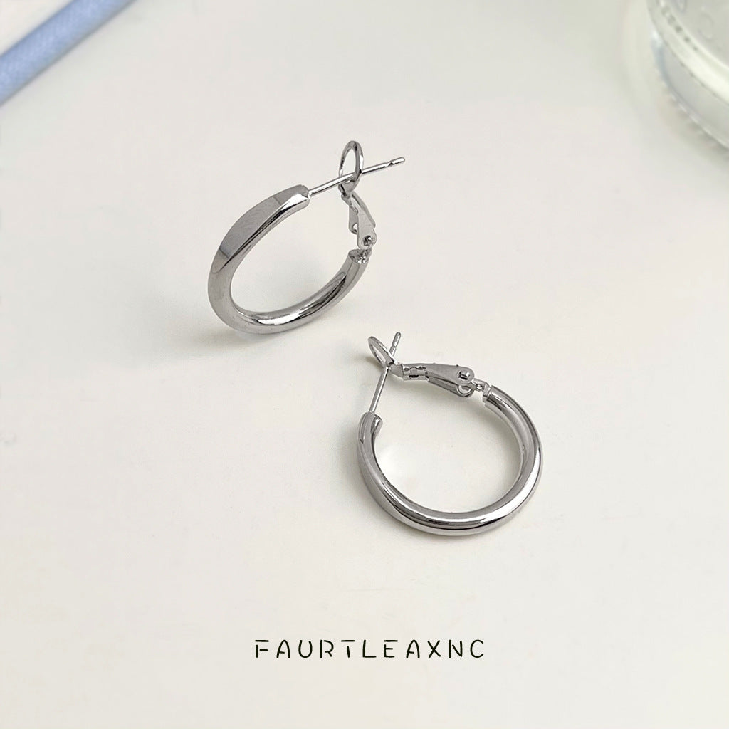 C廠【7017】個性甜酷風時尚通勤百搭ins圓形幾何圓耳環925銀針耳圈耳飾
 25.11-1