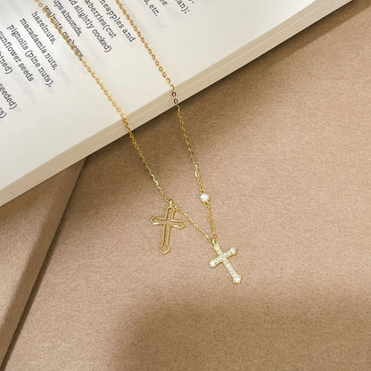 E廠【XDQ0521N】歐美跨境925銀十字架項鍊女小眾中古風輕奢高級感鎖骨鏈首飾
 26.03-1