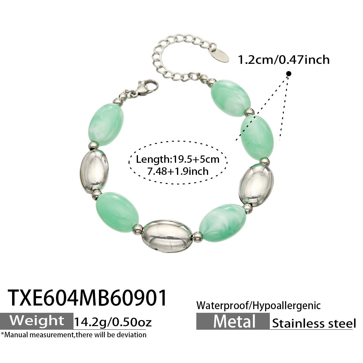 B廠【TXP604】歐美跨境多巴胺串珠不銹鋼鍍金項鍊時尚百搭甜美鎖骨鏈手鍊女套裝
 26.09-1